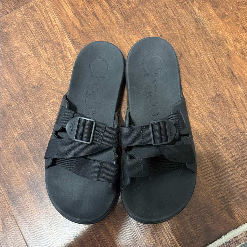 Chaco Black Adjustable Slide Sandals
